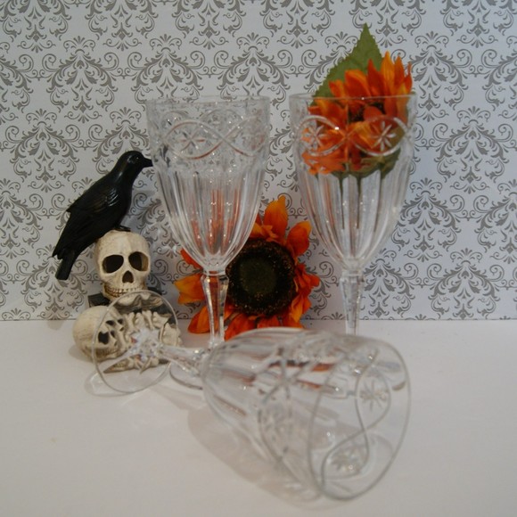 Set of 3 Gorham Crystal Grand Tapestry Iced Tea Goblets Glasses Discontinued - Picture 5 of 12